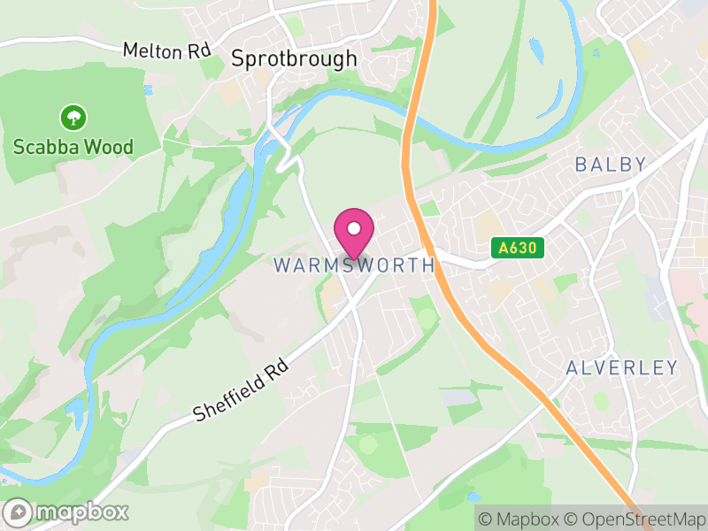 Map of Warmsworth, Doncaster