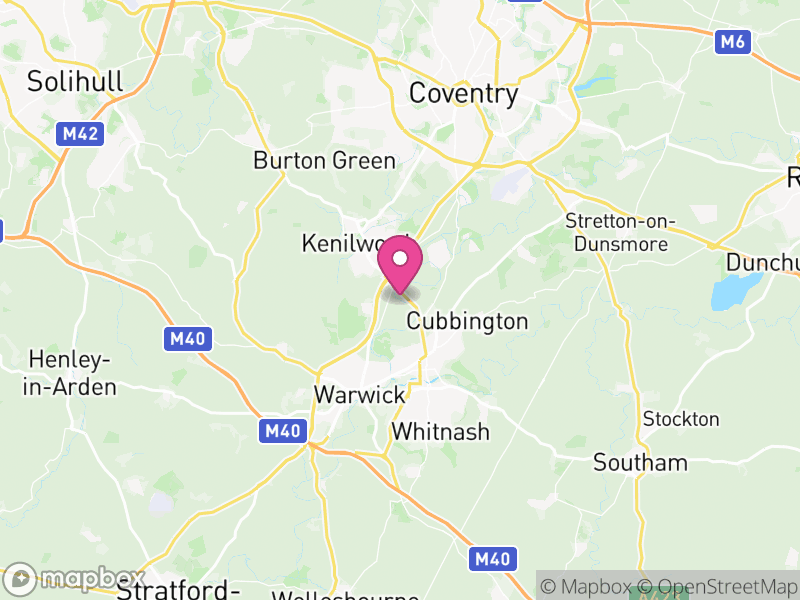 Map of Warwickshire, England