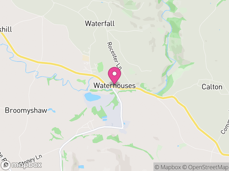 Map of Waterhouses, Staffordshire Moorlands