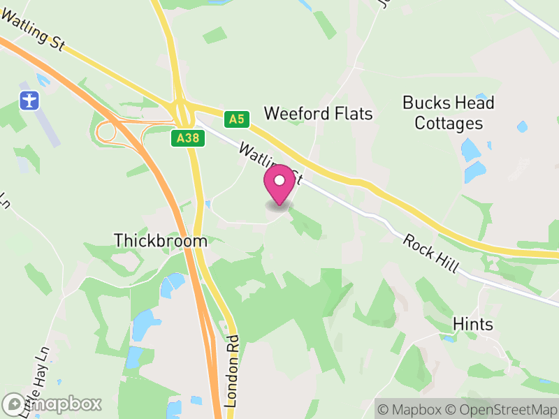 Map of Weeford, Lichfield