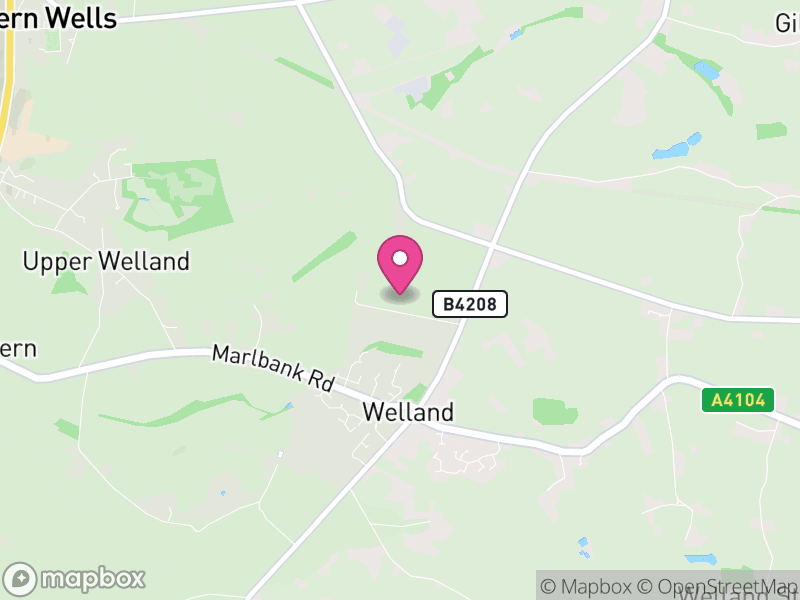 Map of Welland, Malvern Hills