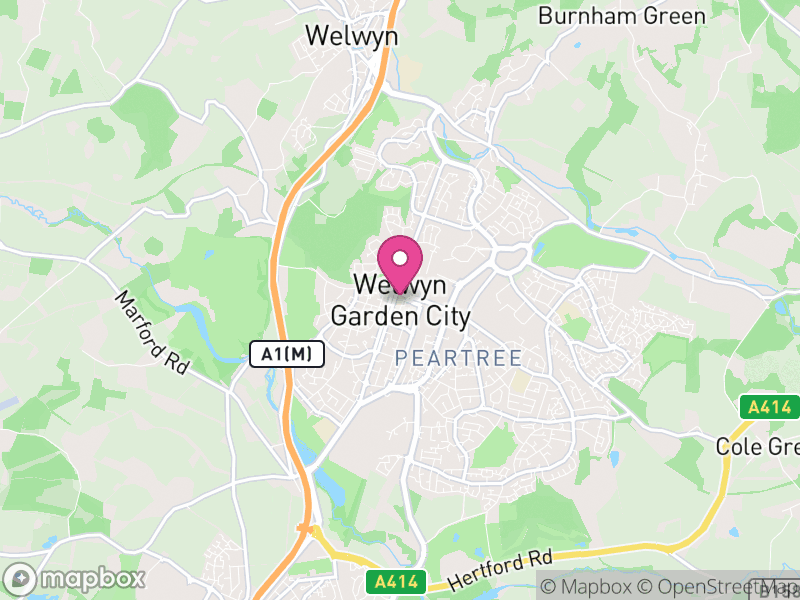 Map of Welwyn Hatfield, Hertfordshire