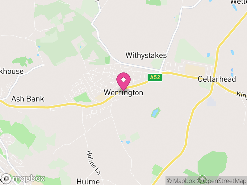 Map of Werrington, Staffordshire Moorlands
