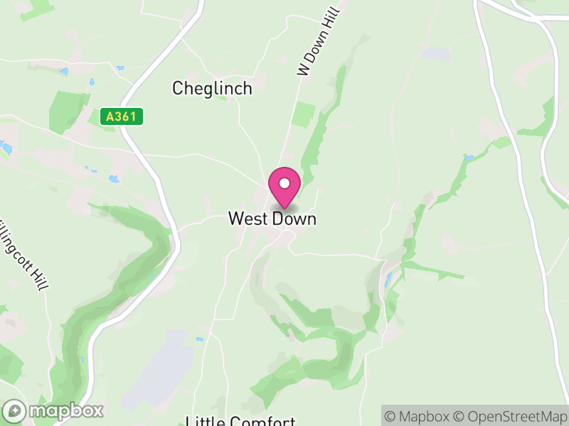 Map of West Down, North Devon