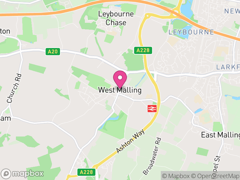 Map of West Malling, Tonbridge and Malling