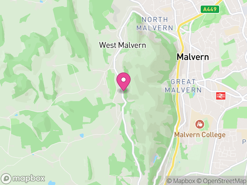 Map of West Malvern, Malvern Hills