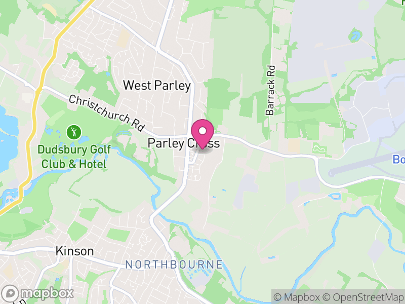 Map of West Parley, Dorset