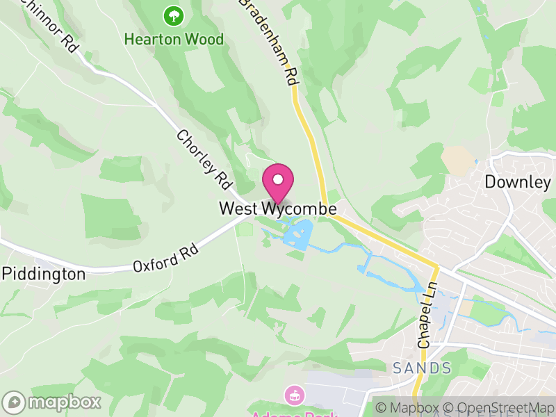 Map of West Wycombe, Buckinghamshire