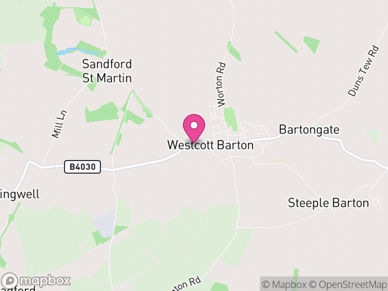 Map of Westcot Barton, West Oxfordshire