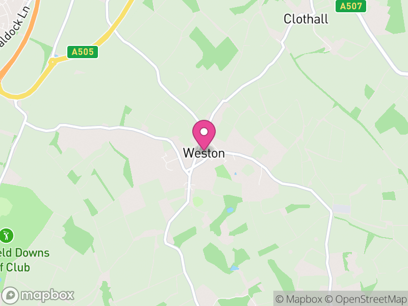 Map of Weston, North Hertfordshire