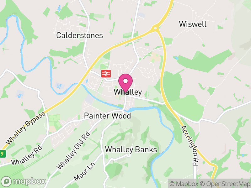 Map of Whalley, Ribble Valley