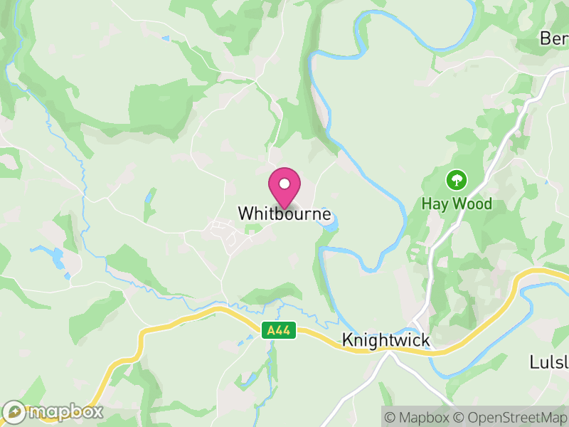 Map of Whitbourne, Herefordshire