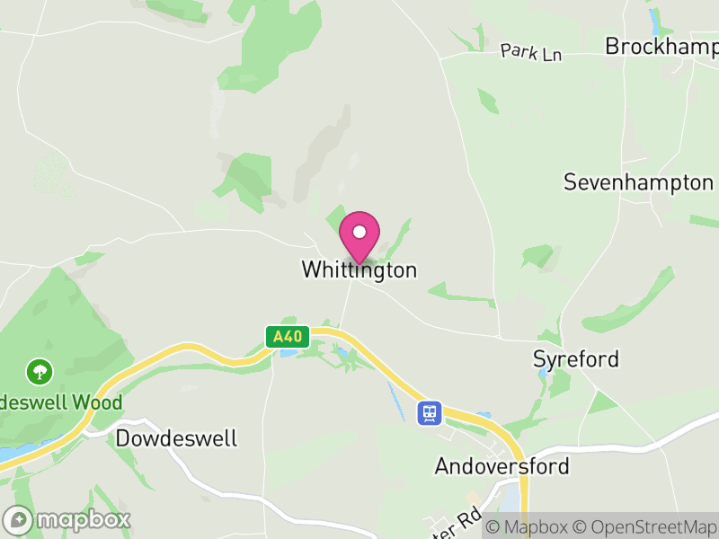 Map of Whittington, Cotswold