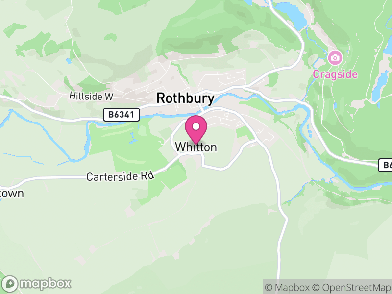 Map of Whitton and Tosson, Northumberland