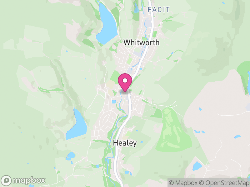 Map of Whitworth, Rossendale