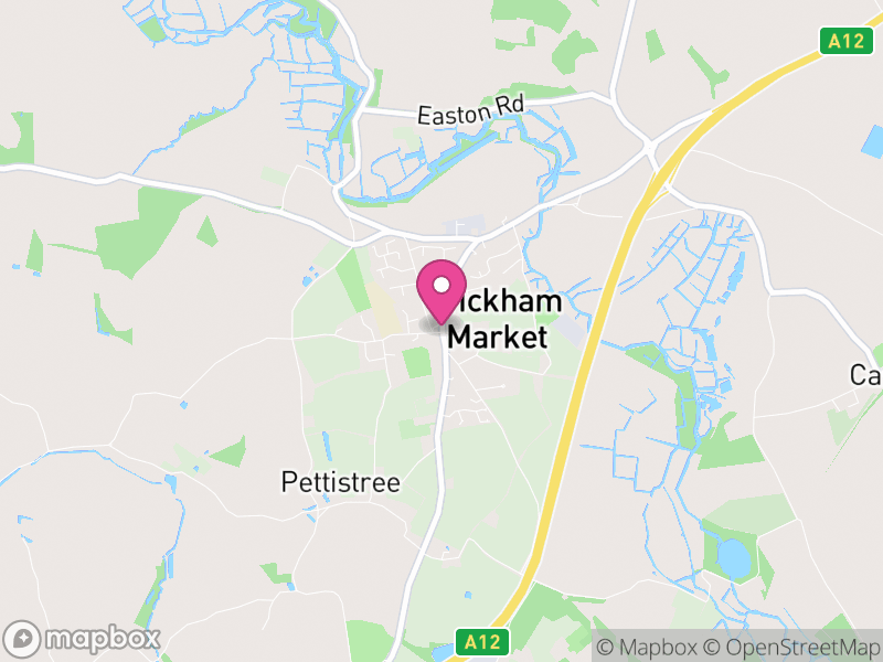 Map of Wickham Market, East Suffolk