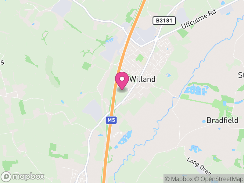 Map of Willand, Mid Devon