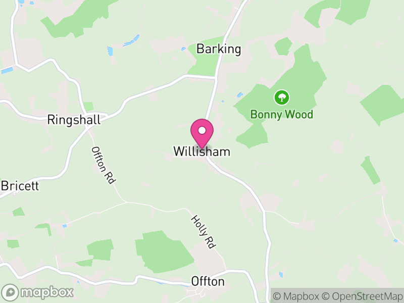 Map of Willisham, Mid Suffolk