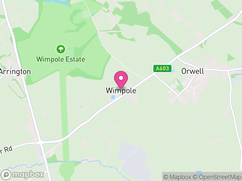 Map of Wimpole, South Cambridgeshire