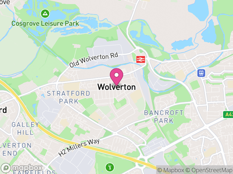 Map of Wolverton and Greenleys, Milton Keynes