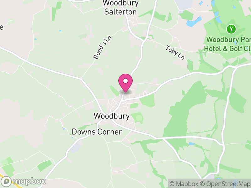 Map of Woodbury, East Devon