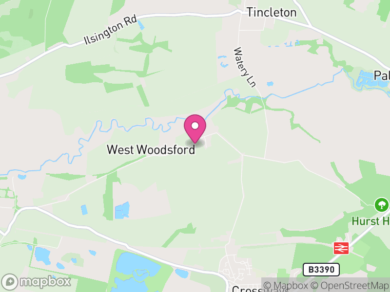 Map of Woodsford, Dorset