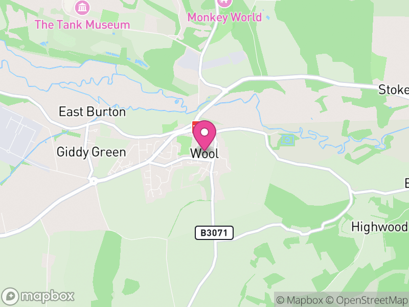 Map of Wool, Dorset