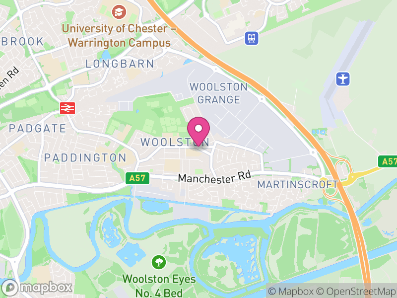 Map of Woolston, Warrington