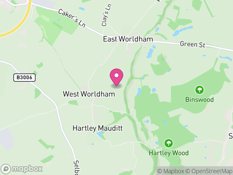 Map of Worldham, East Hampshire