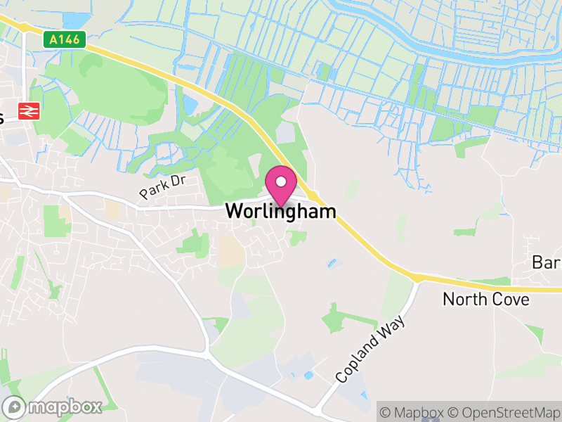 Map of Worlingham, East Suffolk
