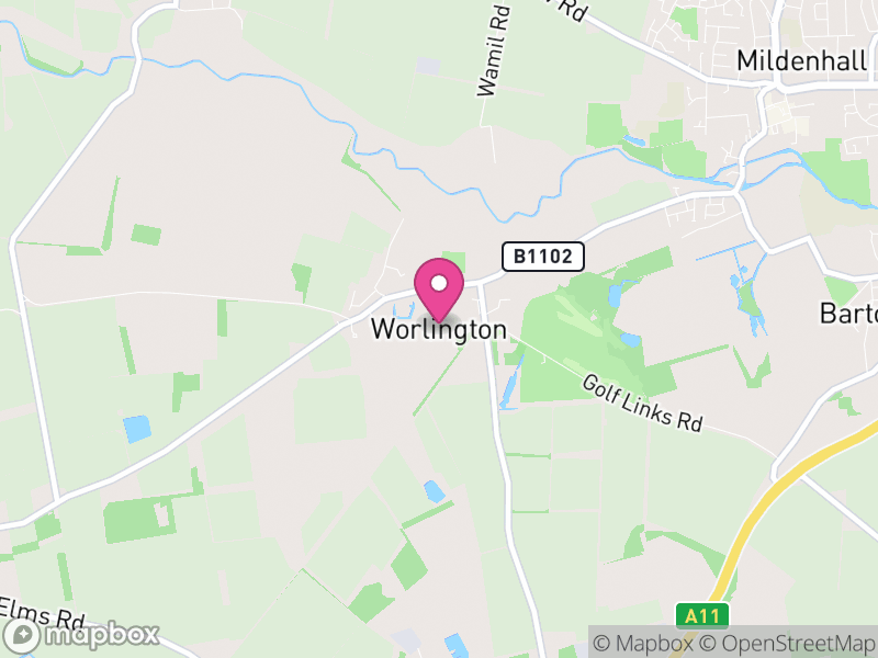 Map of Worlington, West Suffolk