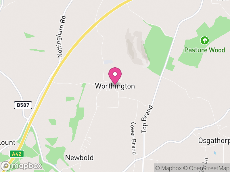 Map of Worthington, North West Leicestershire