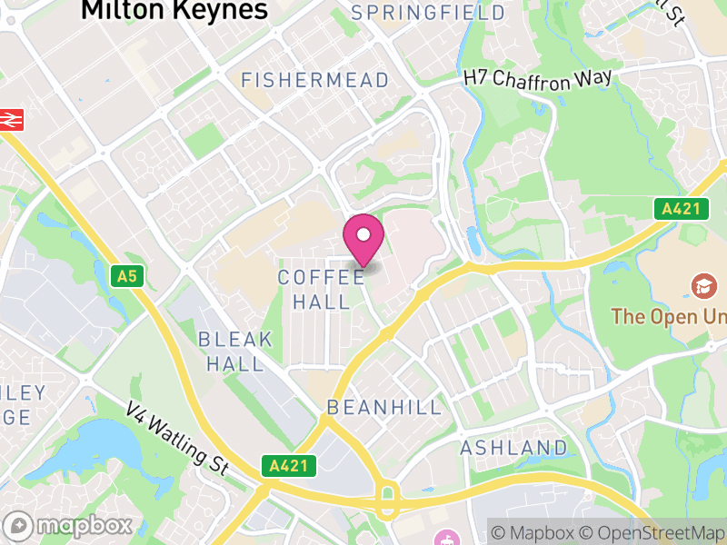 Map of Woughton on the Green, Milton Keynes