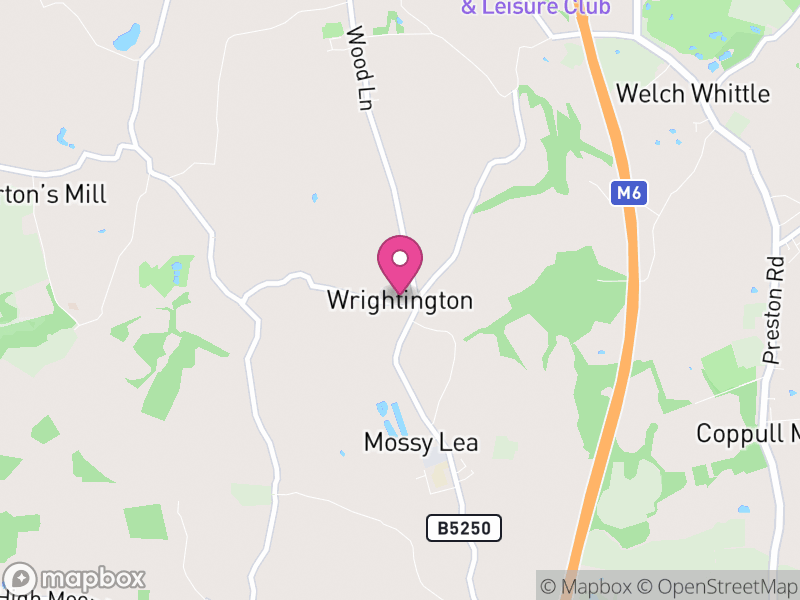 Map of Wrightington, West Lancashire