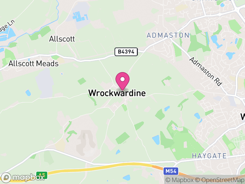 Map of Wrockwardine, Telford and Wrekin