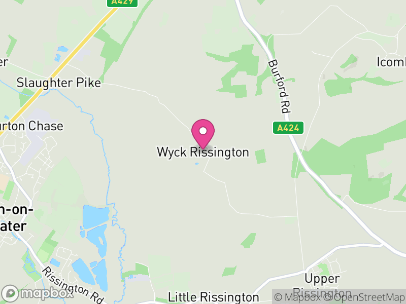 Map of Wyck Rissington, Cotswold