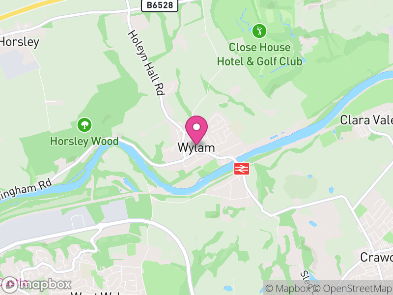 Map of Wylam, Northumberland