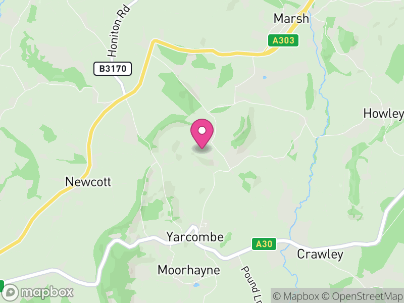 Map of Yarcombe, East Devon