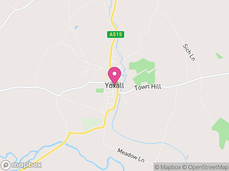 Map of Yoxall, East Staffordshire