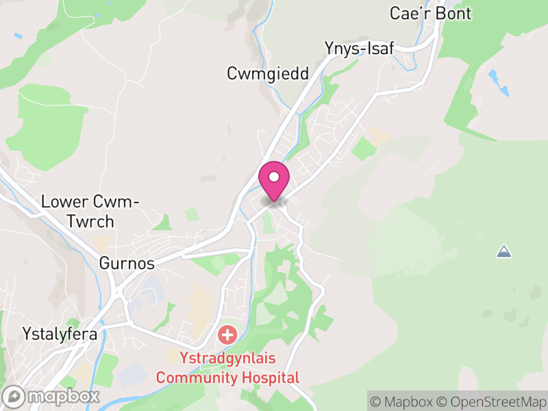 Map of Ystradgynlais, Powys
