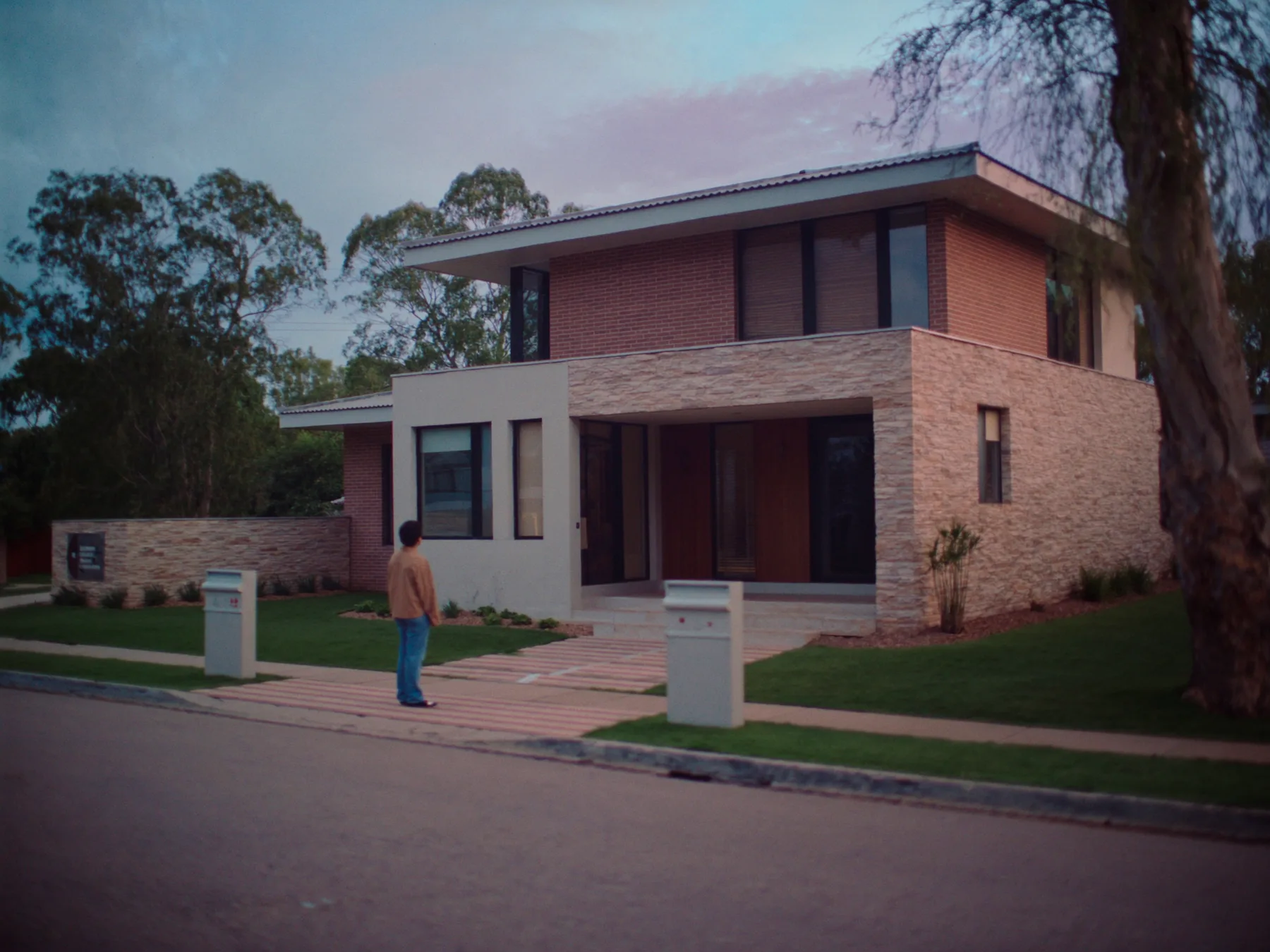 Home at dusk awaiting its RICS survey