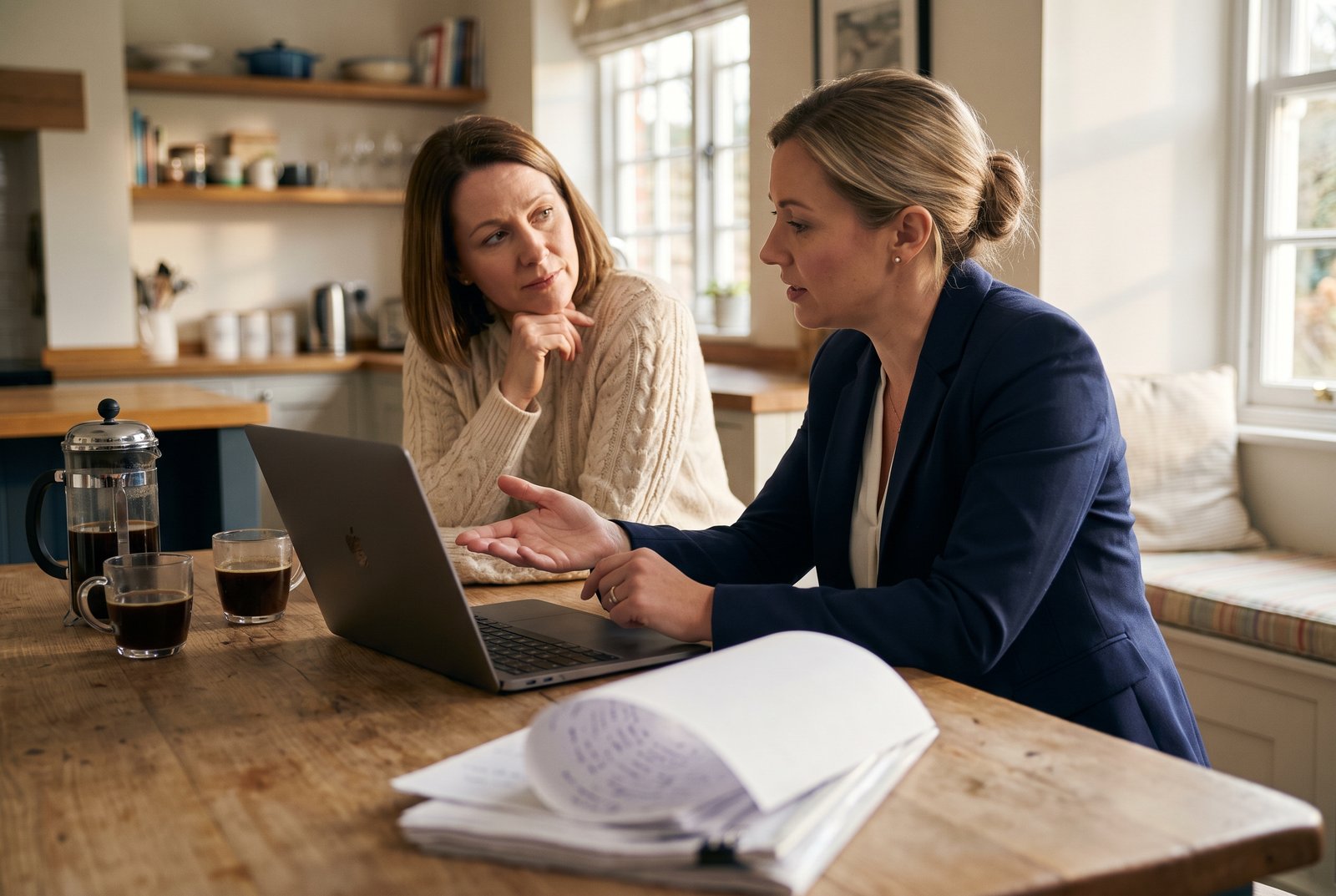 Local letting agent presenting fee proposals to a landlord