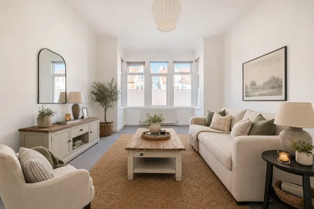 Living room staged in the Farmhouse style