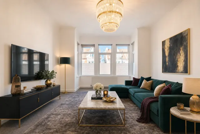 Living room staged in the Luxury style