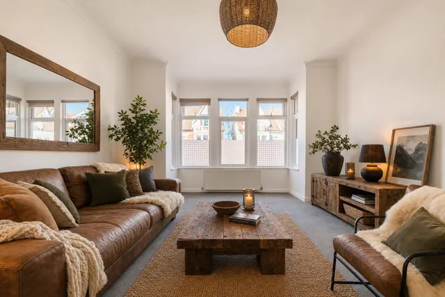 Living room staged in the Rustic style